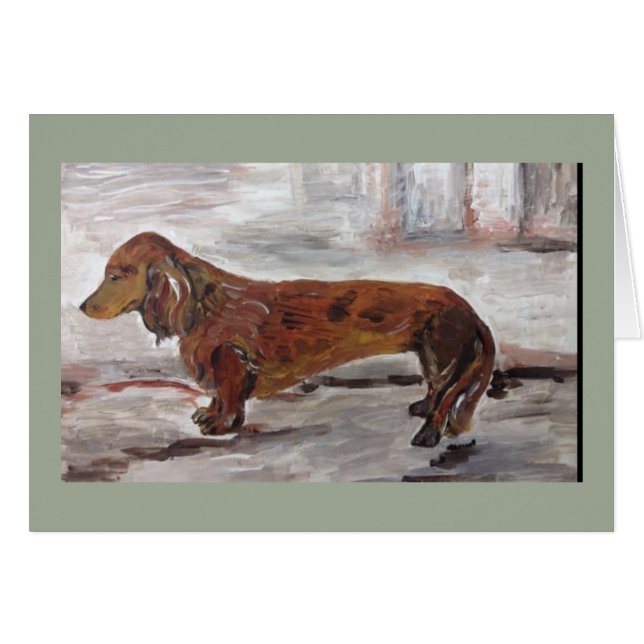Carte de voeux Dachshund Peinture (Devant Horizontal)