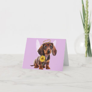 Carte de voeux Dachshund Puppy Angel N'importe que