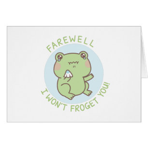 Carte de voeux d'adieu triste de grenouille je ne 