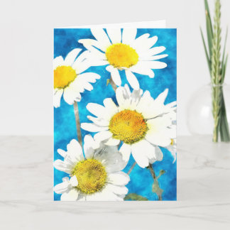 Carte de voeux Daisy en aquarelle