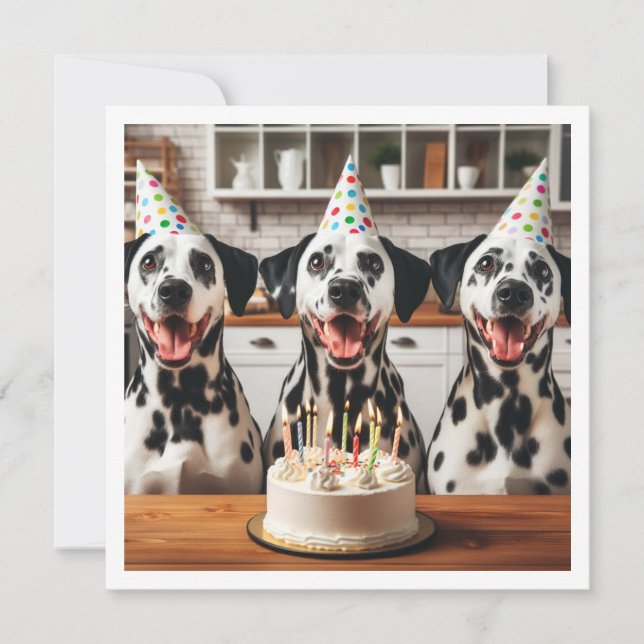 Carte de voeux dalmate, anniversaire dalmate (Devant)