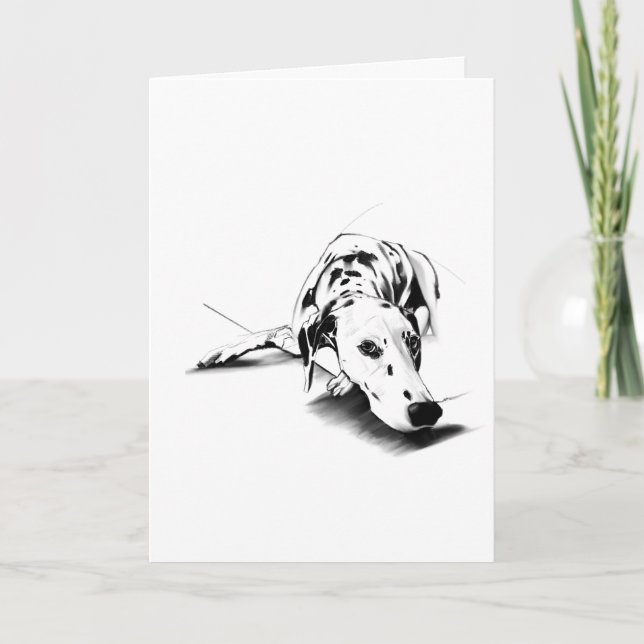 Carte de vœux dalmate – Dessin à la main (Devant)