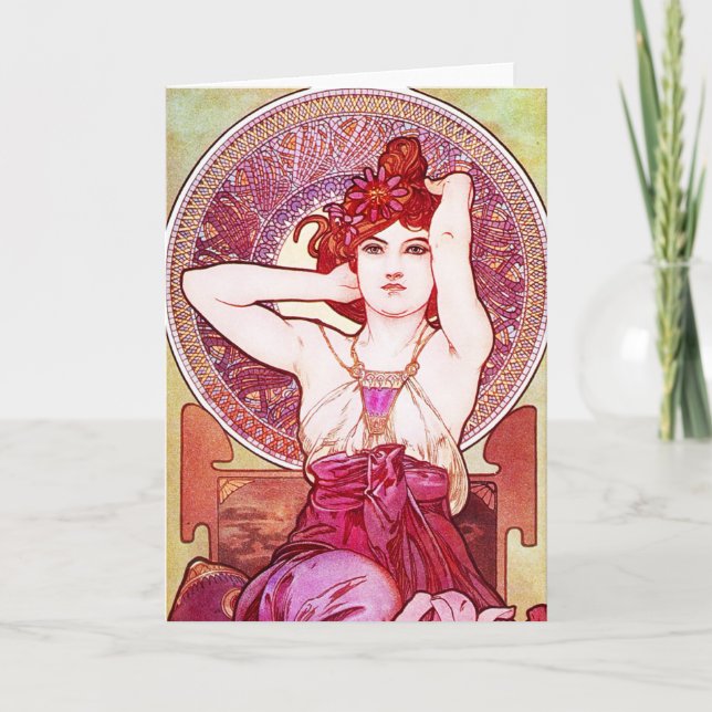 Carte de voeux d'améthyste d'Alphonse Mucha (Devant)