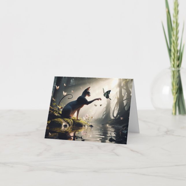 Carte de vœux d'ami Sphynx (Devant)