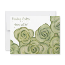 Carte de vœux d'amitié Rose - œuvre d'art dessinée