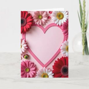 Carte de vœux d'amour au cœur floral