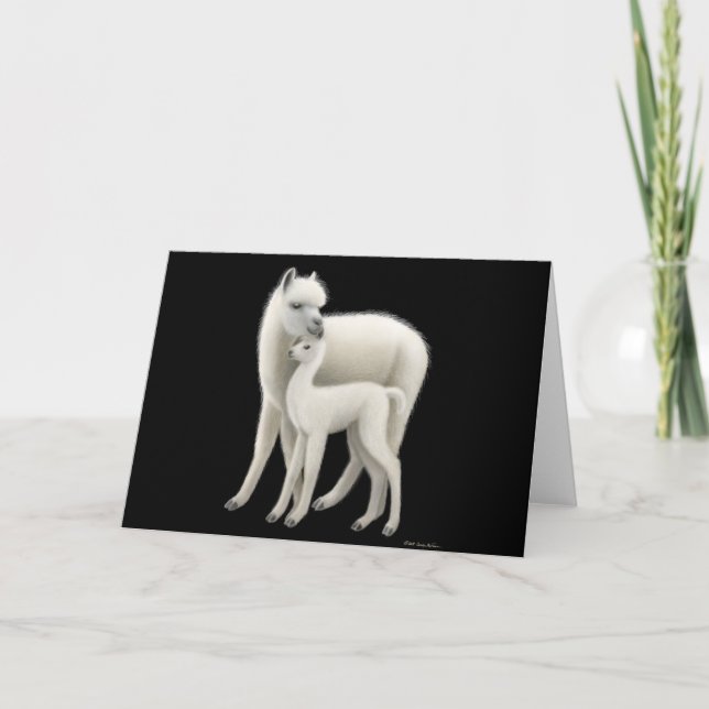 Carte de voeux d'amour d'alpaga (Devant)