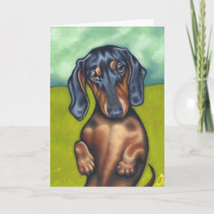 Carte de voeux d'amour de chiot de Daschund