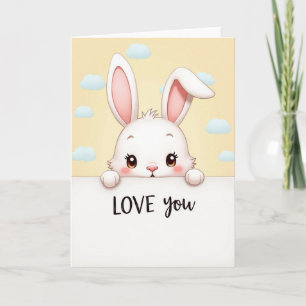 Carte de vœux d'amour de lapin mignon