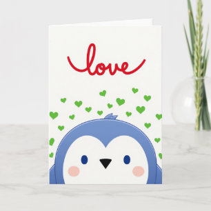 Carte de vœux d'amour de pingouin