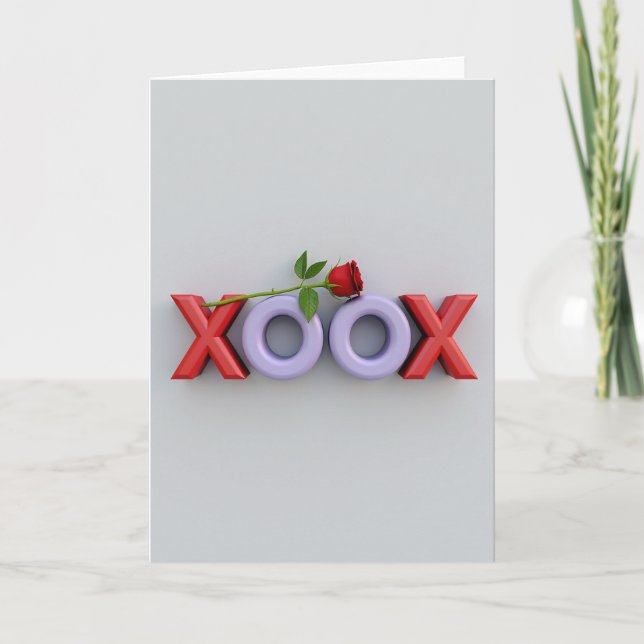 Carte de vœux d'amour minimaliste Xoxo (Devant)