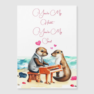 Carte de vœux d'amour pour couple de loutres