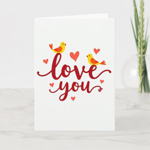 Carte de vœux d'amour pour oiseaux