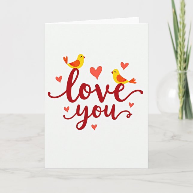 Carte de vœux d'amour pour oiseaux (Devant)