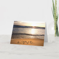 Carte de vœux d'amour sur la plage
