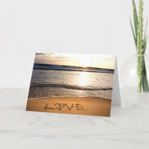 Carte de vœux d'amour sur la plage