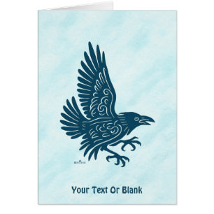 Carte de voeux Dancing Blue Raven