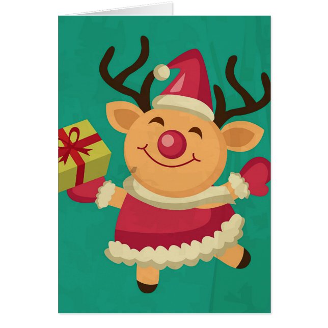 Carte de voeux Dancing Reindeer (Devant)