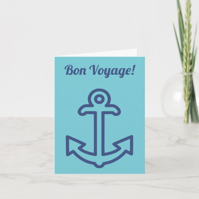 Carte de vœux d'ancrage de bateau Bon Voyage (Devant)