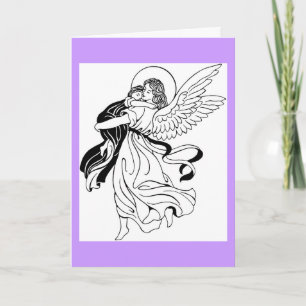 Carte de voeux d'ange de prière du soir