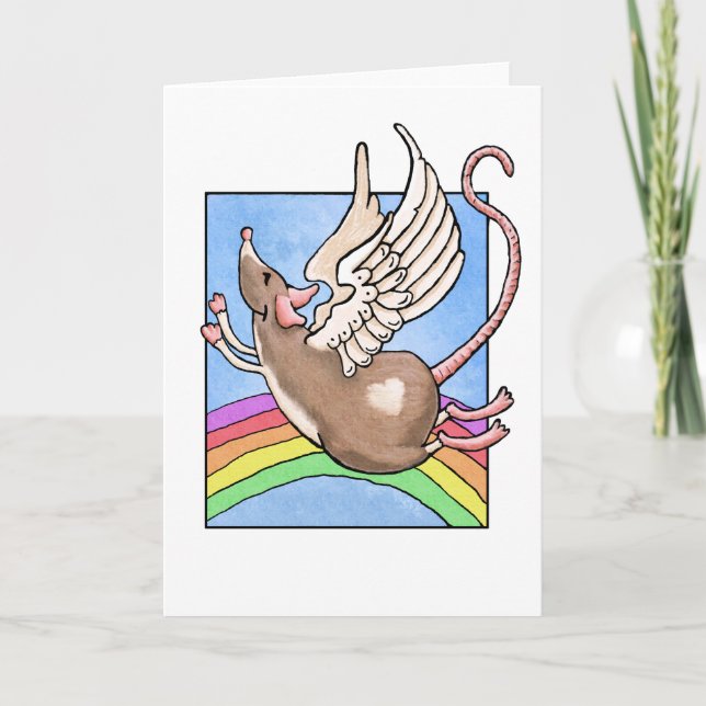 Carte de voeux d'ange de rat (Devant)
