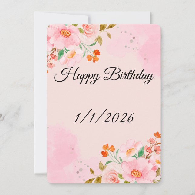 Carte de vœux d'anniversaire (Devant)