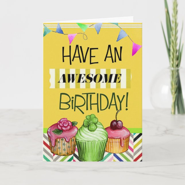 Carte de voeux d'anniversaire (Devant)