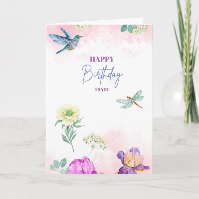 Carte de vœux d'anniversaire (Devant)