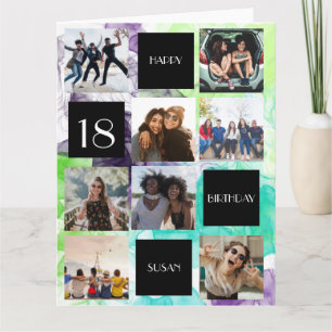 Carte de vœux d'anniversaire 8 photos personnalisé