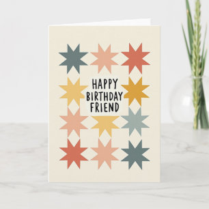 Carte de voeux d'anniversaire à grille étoilée