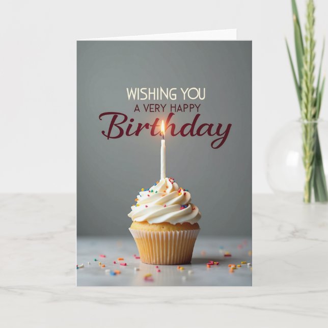 Carte de vœux d'anniversaire à la bougie (Devant)