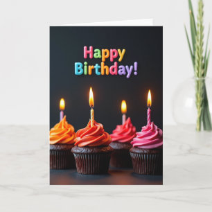 Carte de vœux d'anniversaire à la lumière des boug