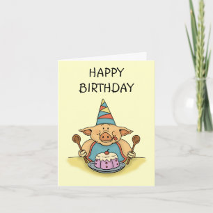 carte de voeux d'anniversaire à la pige affamée
