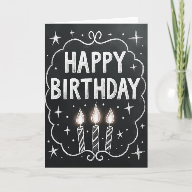 Carte de vœux d'anniversaire à l'ardoise (Devant)