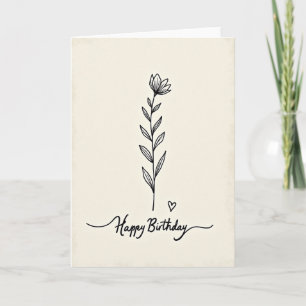Carte de vœux d'anniversaire à l'encre botanique