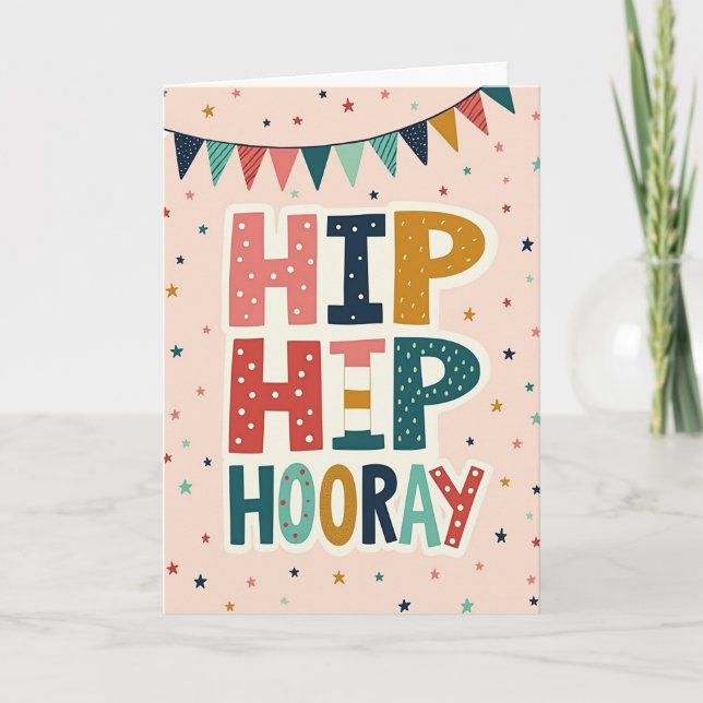 Carte de vœux d'anniversaire à motif vibrant (Devant)