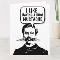 carte de vœux d'anniversaire à moustache DRÔLE