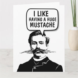 carte de vœux d'anniversaire à moustache DRÔLE