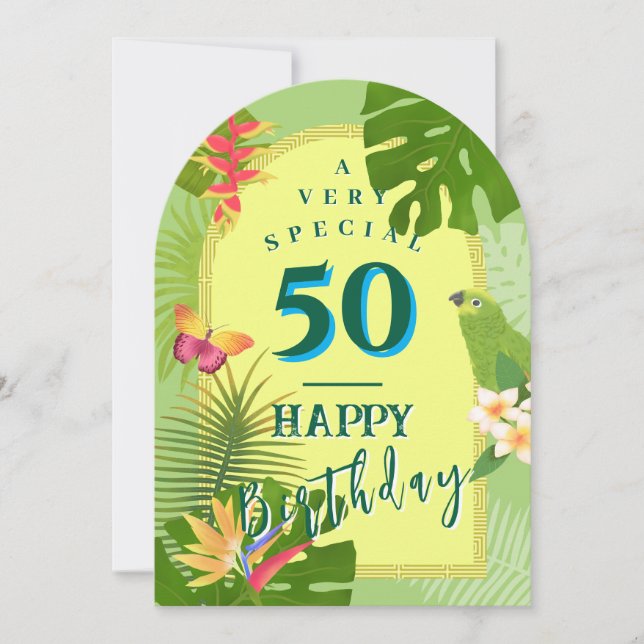 Carte de vœux d'anniversaire annuelle verte Paradi (Devant)
