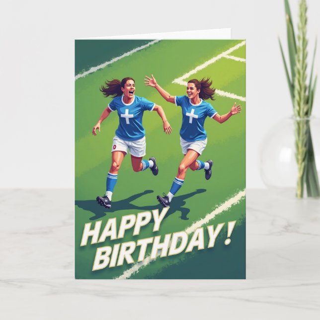 Carte de vœux d'anniversaire athlétique (Devant)