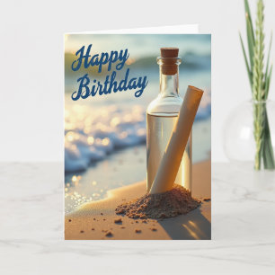 Carte de vœux d'anniversaire au bord de la mer