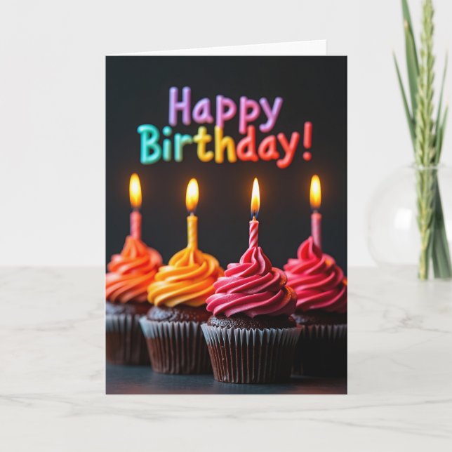 Carte de vœux d'anniversaire au chocolat festive (Devant)