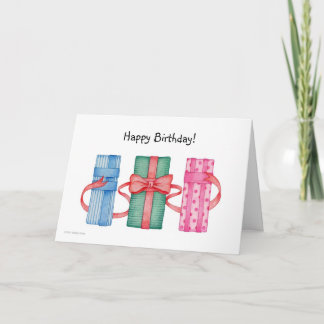 Carte de vœux d'anniversaire aux cadeaux colorés