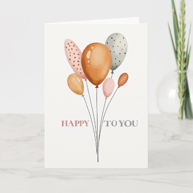 Carte de vœux d'anniversaire aux formes atténuées (Devant)