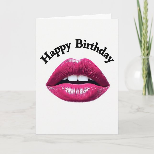 Carte de vœux d'anniversaire avec baiser doux (Devant)