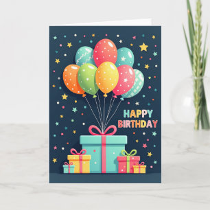 Carte de voeux d'anniversaire avec boîte-cadeau vi