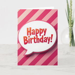 Carte de vœux d'anniversaire avec bulle de dialogu