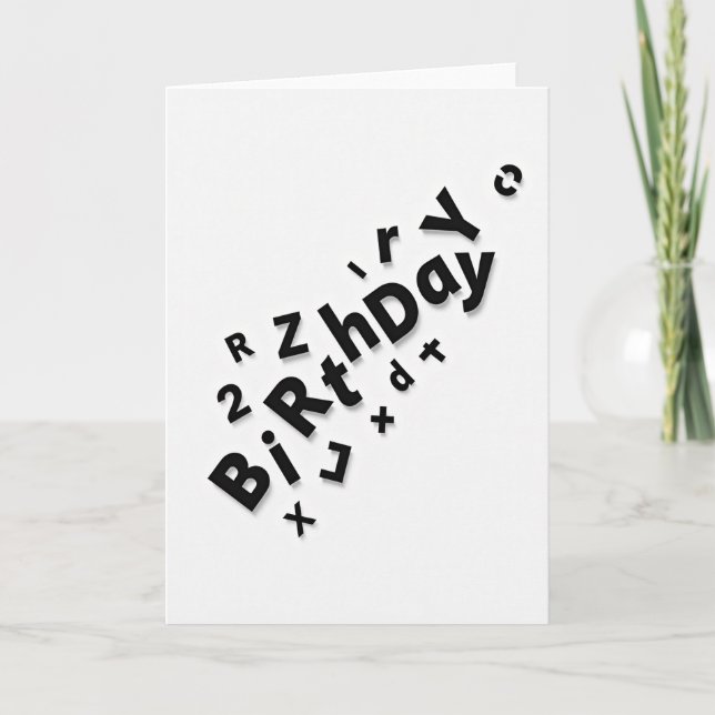 Carte de vœux d'anniversaire avec lettres 3D (Devant)