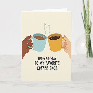 Carte de vœux d'anniversaire avec mug chaud
