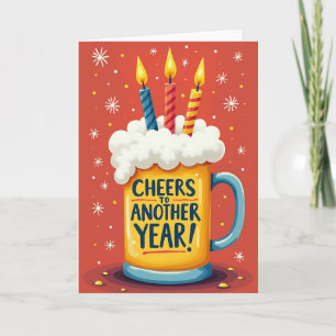 Carte de vœux d'anniversaire avec mug jaune